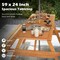 Natural Patio Picnic Table Set for 6 with Built-in Benches and Umbrella Hole